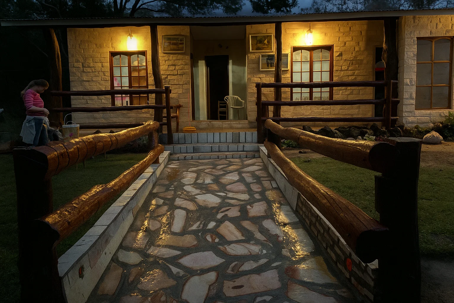 Cabaña rústica entre árboles